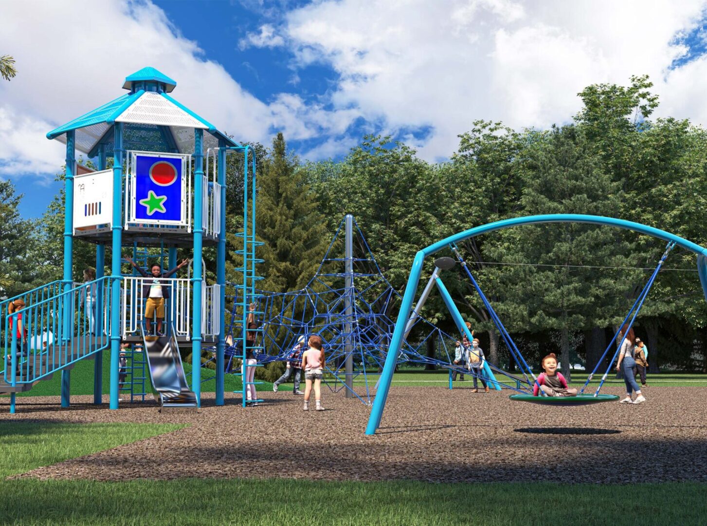 A blue playground