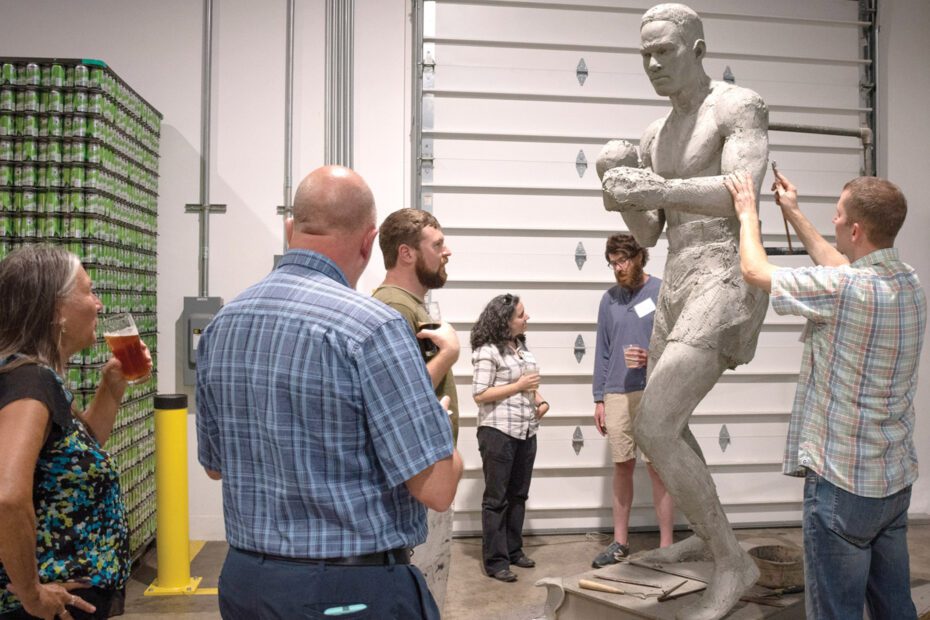 A statue being sculpted