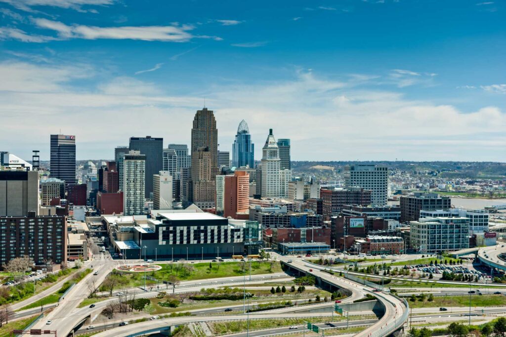 Overlook of downtown Cincinnati from a Cincinnati park