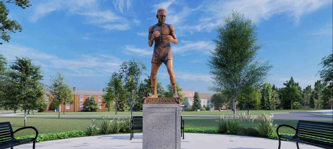 Rendering of the Ezzard Charles Statue Plaza in Laurel park