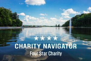 Charity Navigator logo over photo of Cincinnati Park