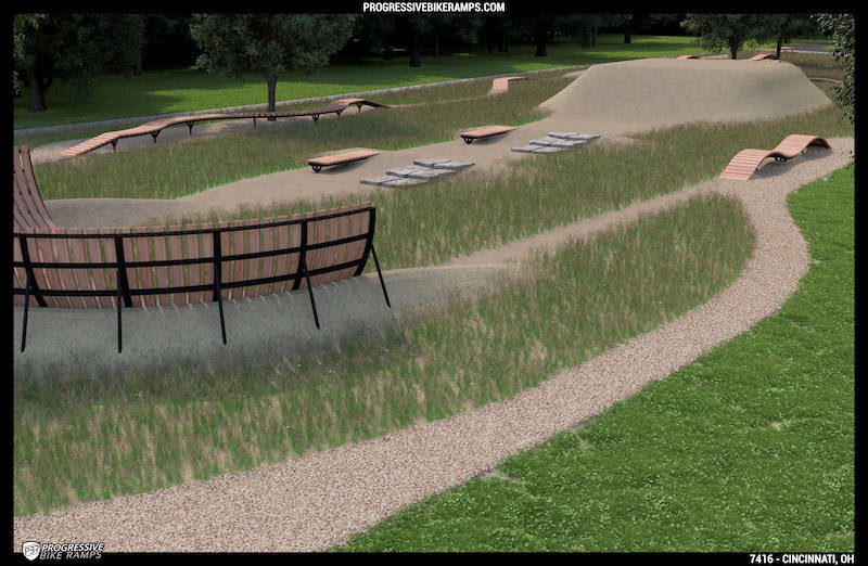 Rendering of the new mountain bike skills course in Mt. Airy